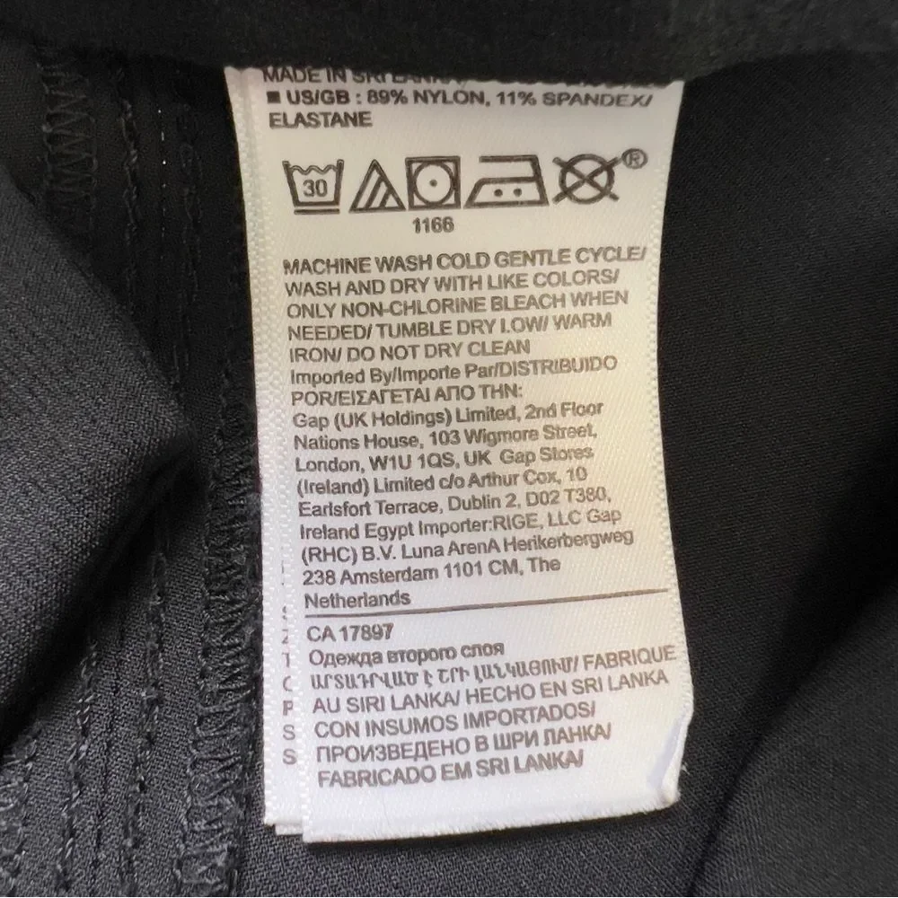 BANANA REPUBLIC EUC Nylon Dress Pants Slacks Straight Leg Trousers Black Size 4L